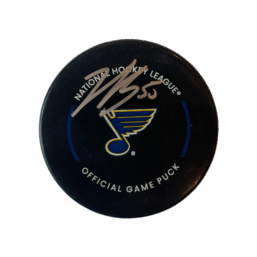 Jordan Binnington St Louis Blues Autographed Reverse Retro Logo Puck - –  Fan Cave