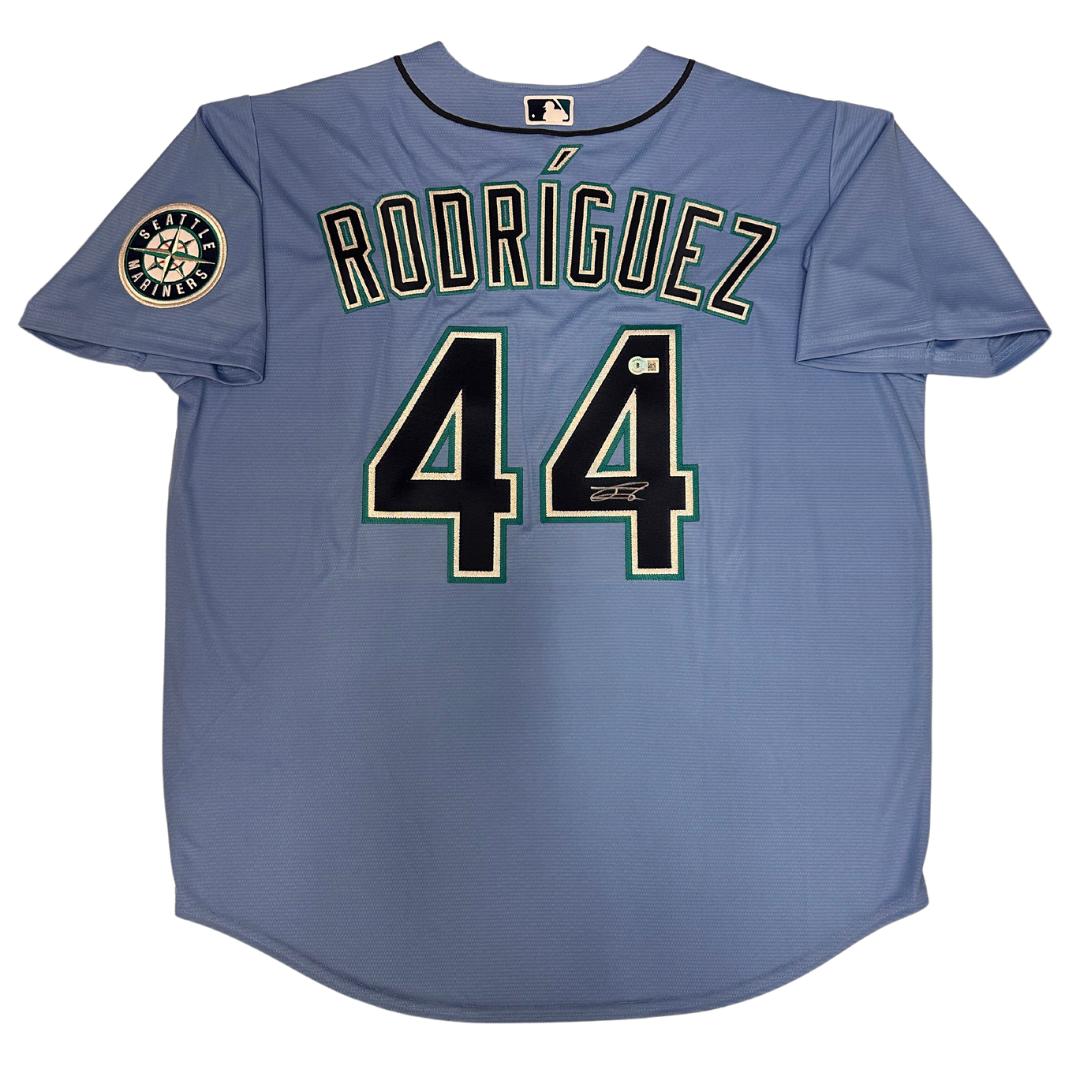 Seattle Mariners Julio Rodriguez Autographed Light Blue Nike Spring  Training Jersey Size M Beckett BAS Witness