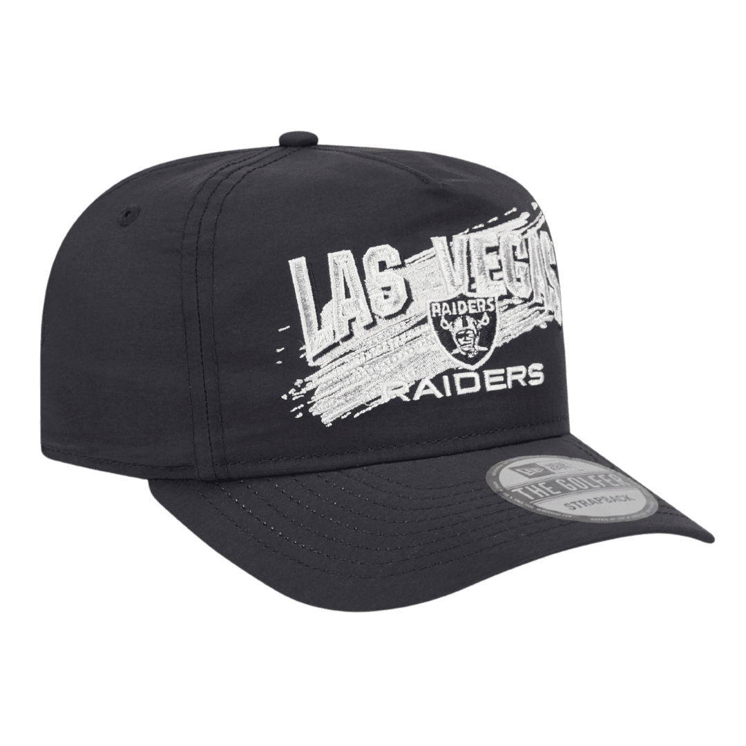 Las Vegas Raiders Throwback Brush New Era Black Adjustable Hat Fan Cave