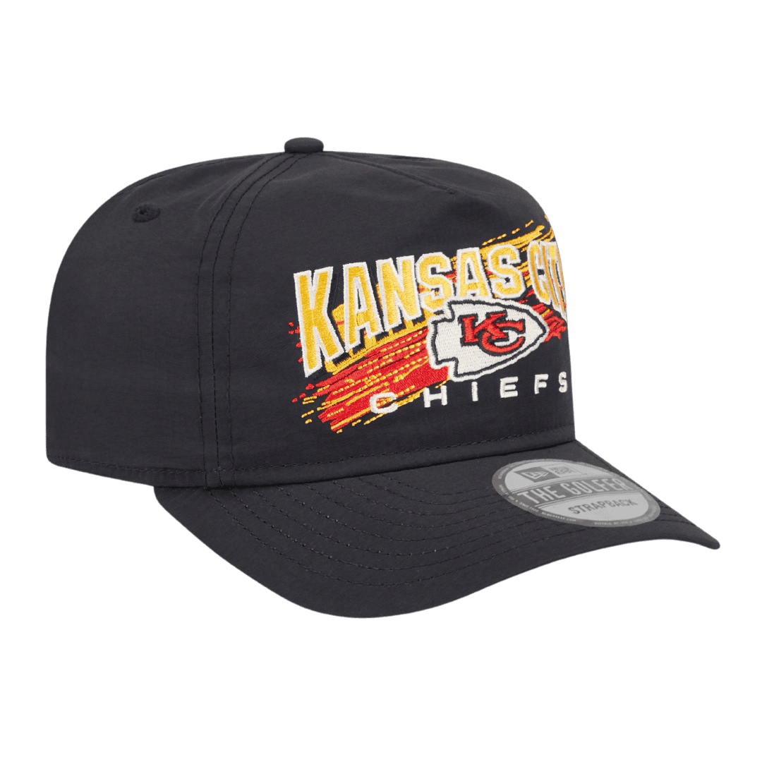 Kansas City Chiefs Throwback Brush New Era Black Adjustable Hat Fan Cave