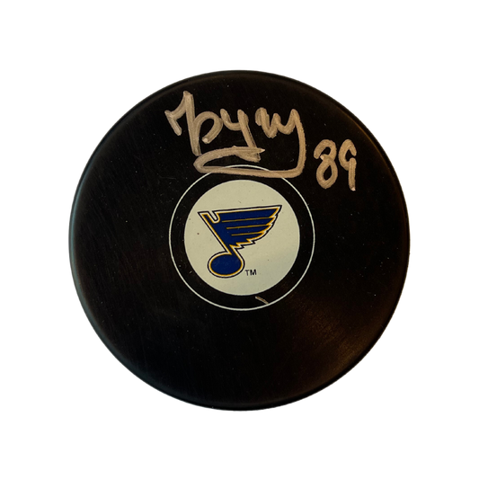 Pavel Buchnevich St Louis Blues Autographed Logo Puck - JSA COA