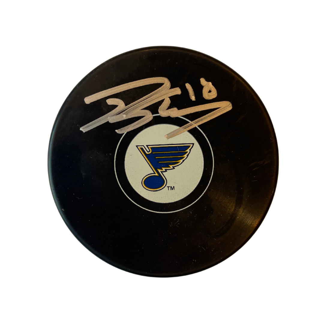 Robert Thomas St Louis Blues Autographed Logo Puck - JSA COA