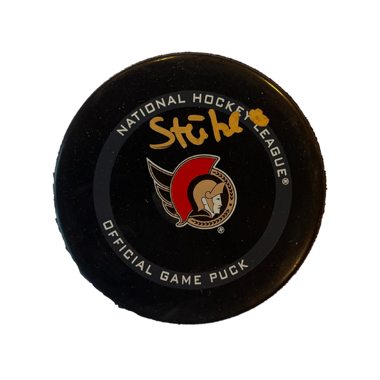 Tim Stützle Ottawa Senators Autographed Official Game Puck - AJ Sports COA