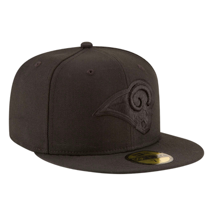 Los Angeles Rams Black on Black New Era 59FIFTY Fitted Hat