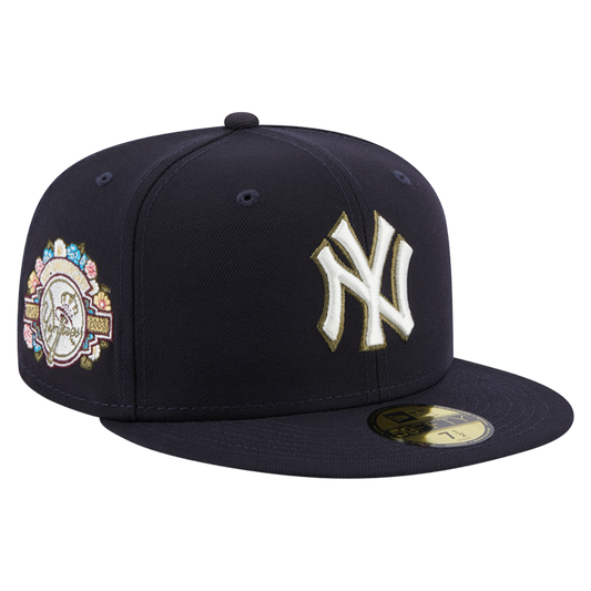 New York Yankees 100th Anniversary Spring Botanical Patch New Era Navy 59FIFTY Fitted Hat