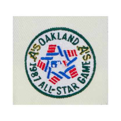 Oakland Athletics Retro 1987 All-Star Game Patch New Era Stone/Green 59FIFTY Fitted Hat