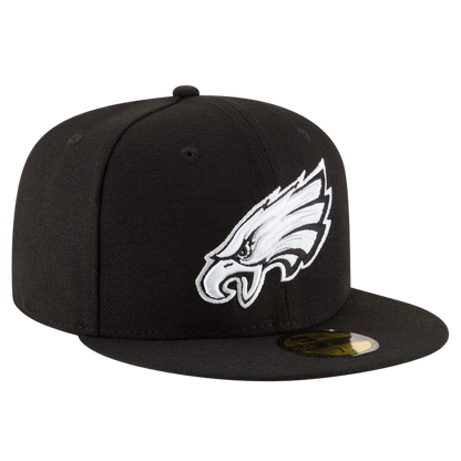 Philadelphia Eagles Black & White Logo New Era 59FIFTY Fitted Hat