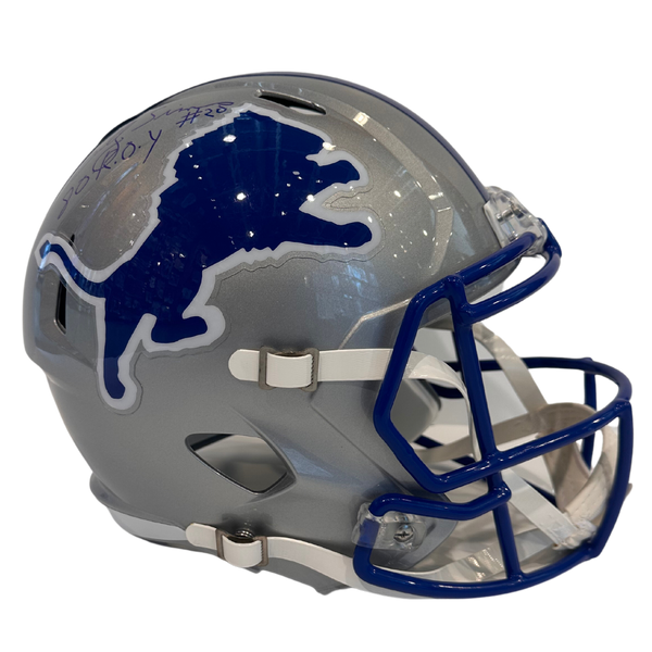 Billy Sims Signed Detroit Lions Lunar Eclipse White Matte Riddell Full Size  Speed Helmet w/80