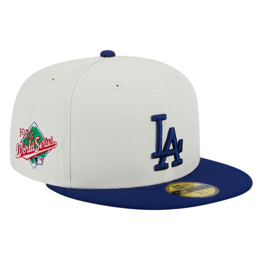 Los Angeles Dodgers Retro 1988 World Series Patch New Era Stone/Royal 59FIFTY Fitted Hat