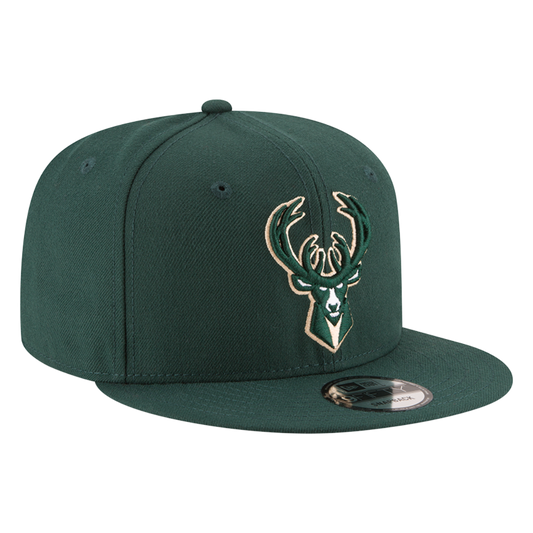 Milwaukee Bucks Official Team Color Green New Era 9FIFTY Adjustable Snapback Hat