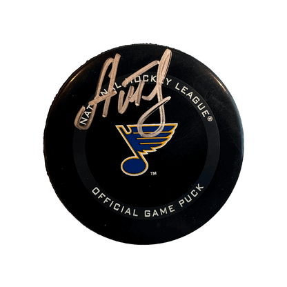 Alexei Toropchenko St Louis Blues Autographed Official Game Puck - Fan Cave COA