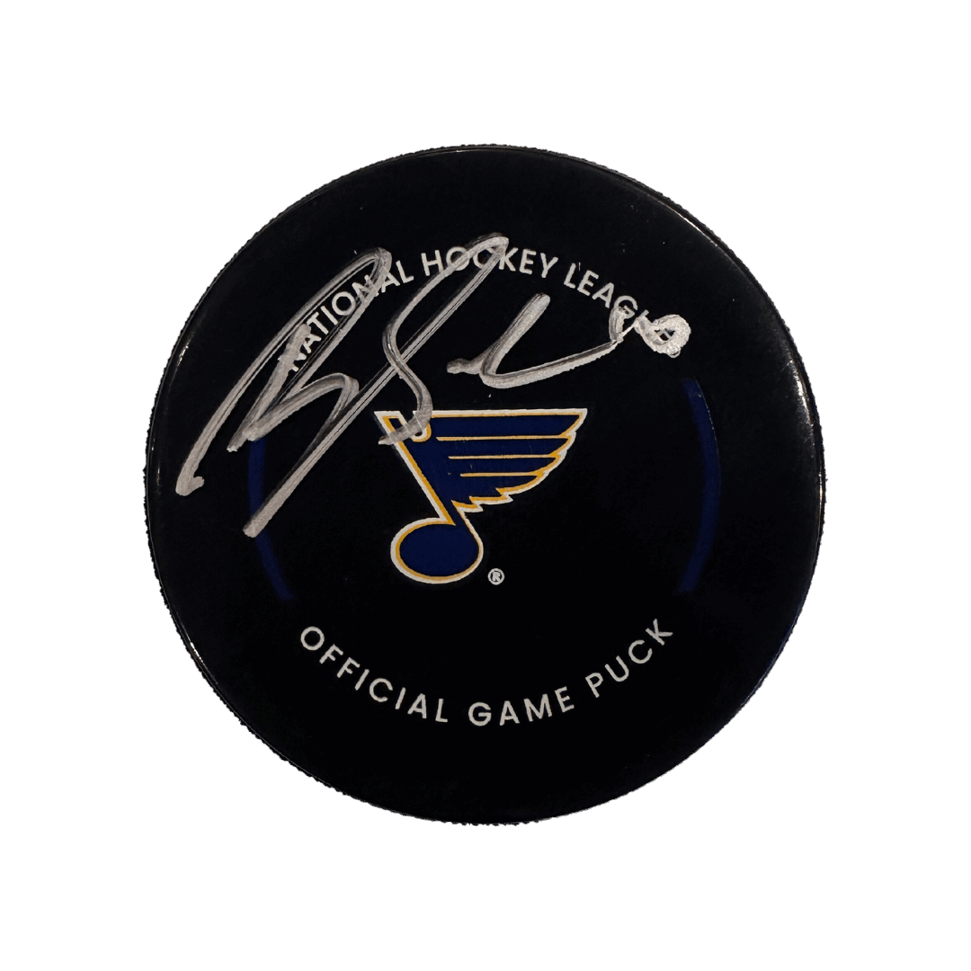 Brayden Schenn St Louis Blues Autographed 2022-2023 Official Game Puck - JSA COA