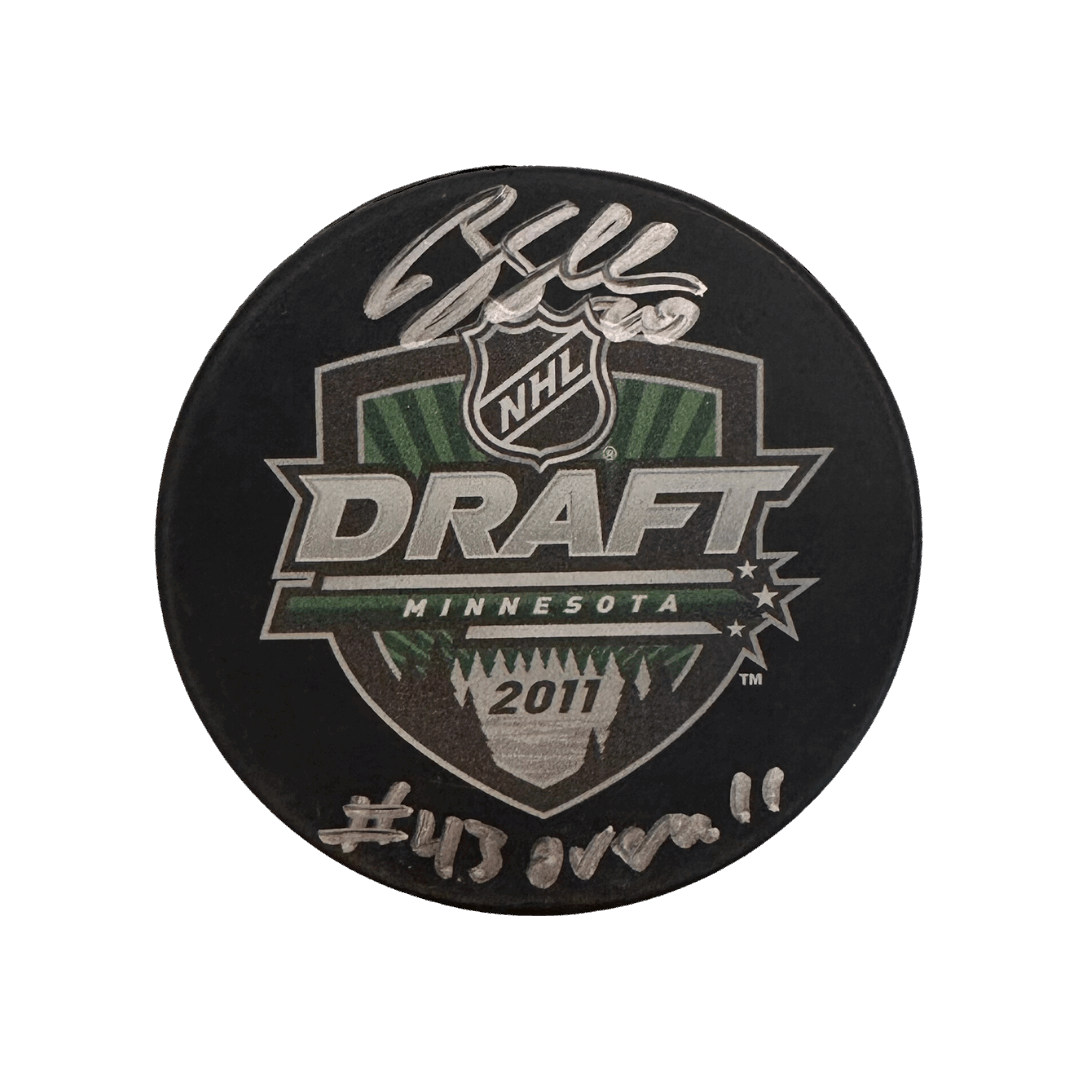 Brandon Saad St Louis Blues Autographed 2011 NHL Draft Puck with Inscription - JSA COA