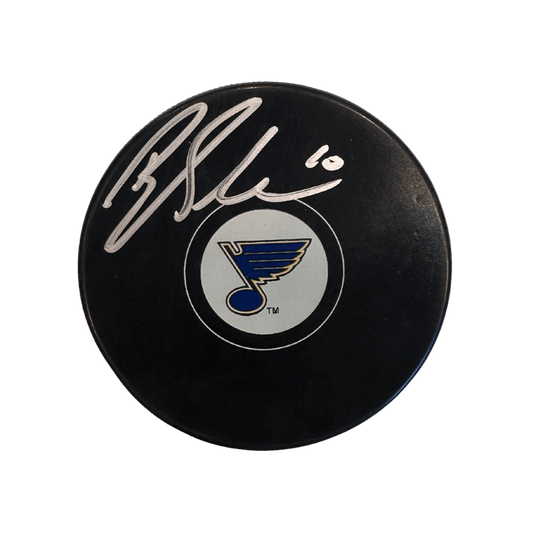 Brayden Schenn St Louis Blues Autographed Logo Puck - JSA COA