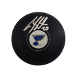 Brandon Saad St Louis Blues Autographed Logo Puck - JSA COA