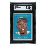 Hank Aaron SGC 3.5 1961 Topps MVP Card #484