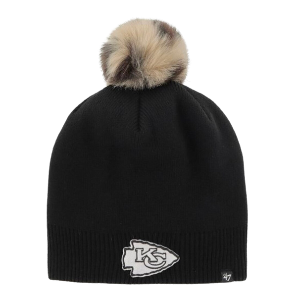 Kansas City Chiefs Black Serengeti Women's Knit Pom Beanie