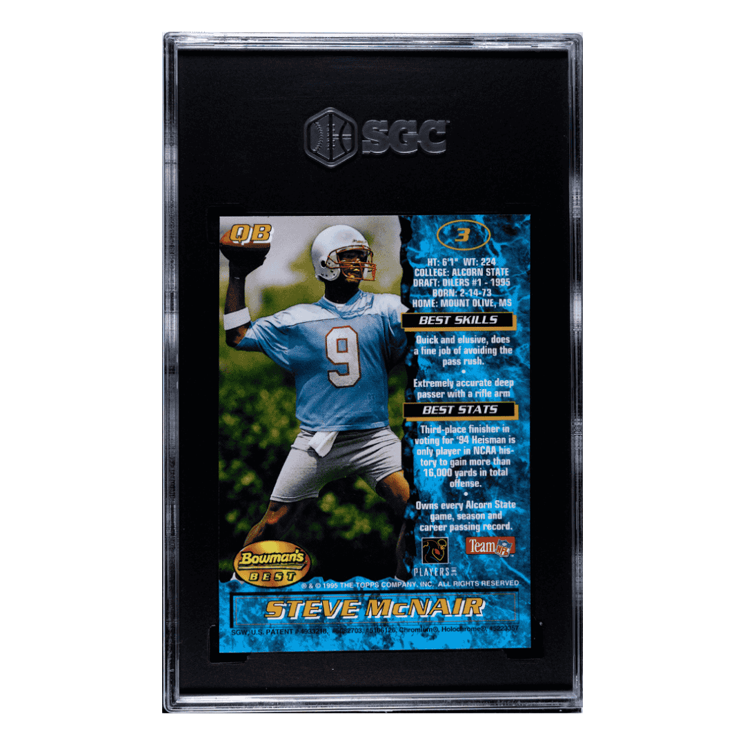 Steve McNair SGC 8.5 1995 Bowmans Best Rookie RC Card #3