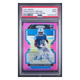 Amon-Ra St Brown PSA 9 2021 Panini Prizm Autograph Pink Prizm Rookie RC Card #358