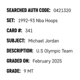 Michael Jordan SGC 9 1992-93 Skybox NBA Hoops U.S. Olympic Team Card #341