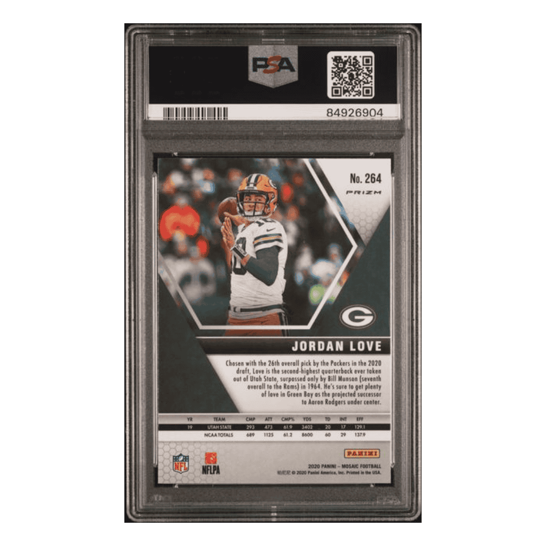 Jordan Love PSA 10 2020 Panini Mosaic Reactive Orange Rookie RC Card #264