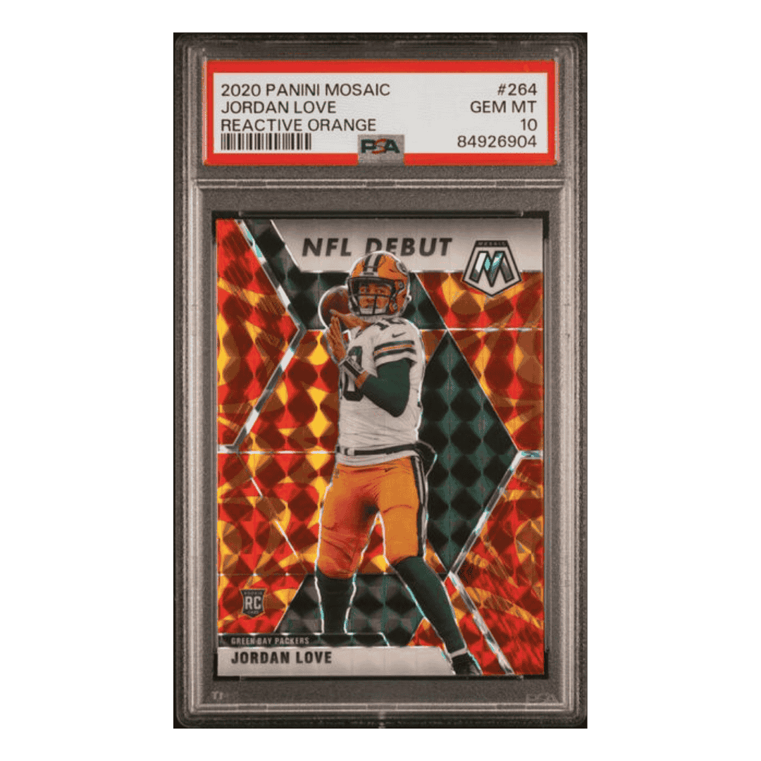 Jordan Love PSA 10 2020 Panini Mosaic Reactive Orange Rookie RC Card #264