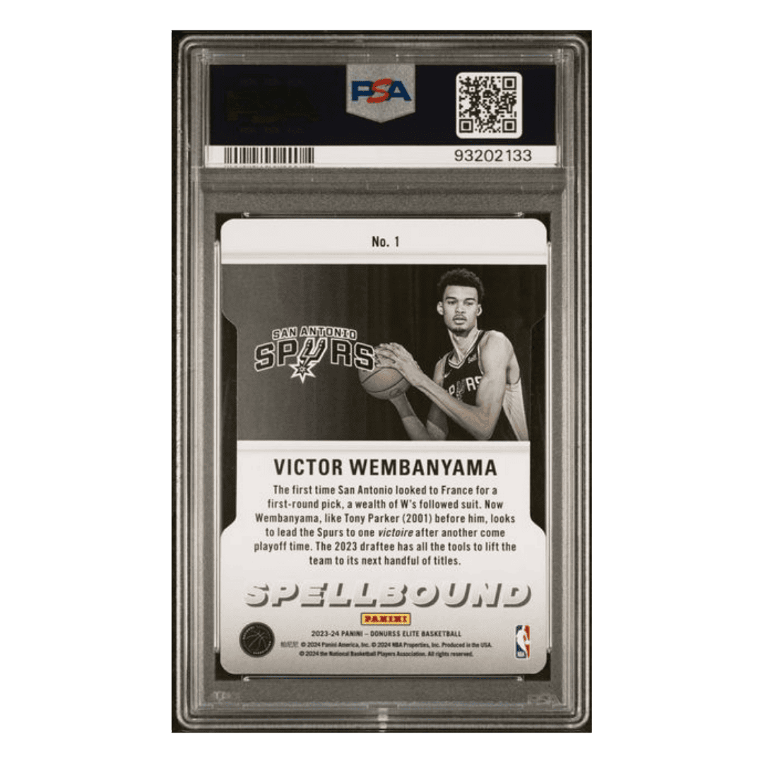 Victor Wembanyama PSA 10 2023 Panini Donruss Elite Spellbound - Orange DC Rookie RC Card #1