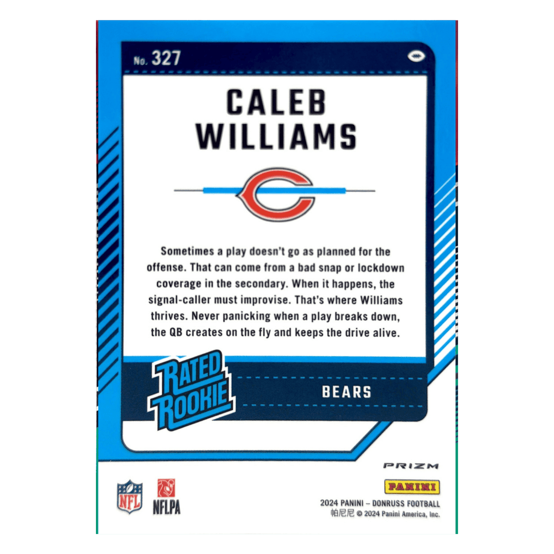 Caleb Williams 2024 Panini Donruss Optic Preview Red & Green Rookie RC Card #327