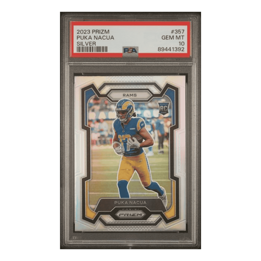 Puka Nacua PSA 10 2023 Panini Prizm Silver Rookie RC Card #357