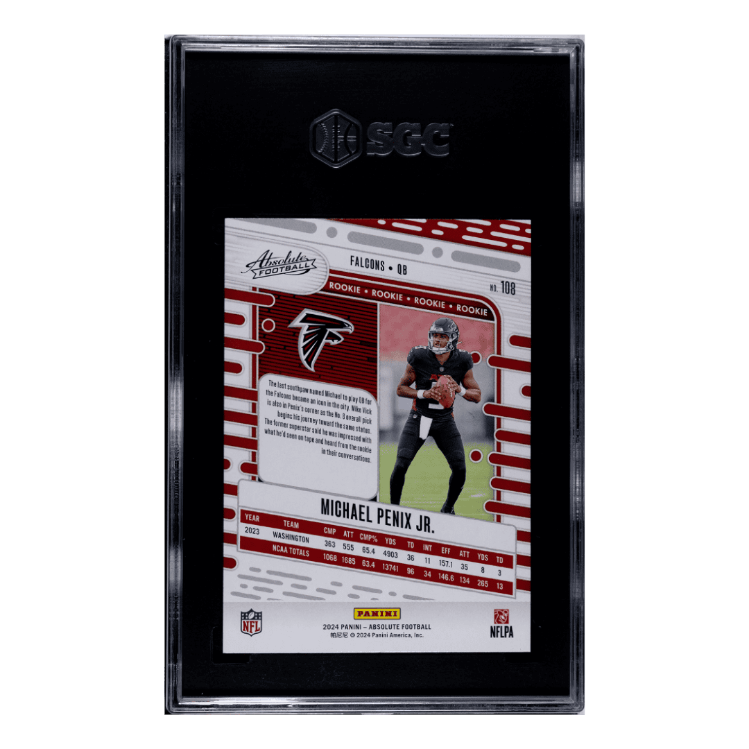 Michael Penix Jr SGC 9 2024 Panini Absolute Retail Rookie RC Card #108