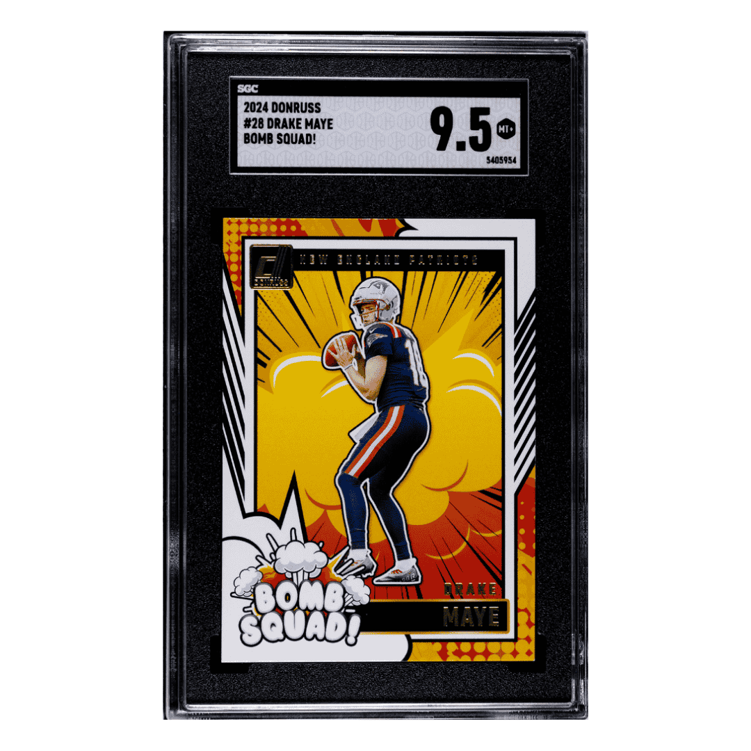 Drake Maye SGC 9.5 2024 Panini Donruss Bomb Squad! Rookie RC Card #28