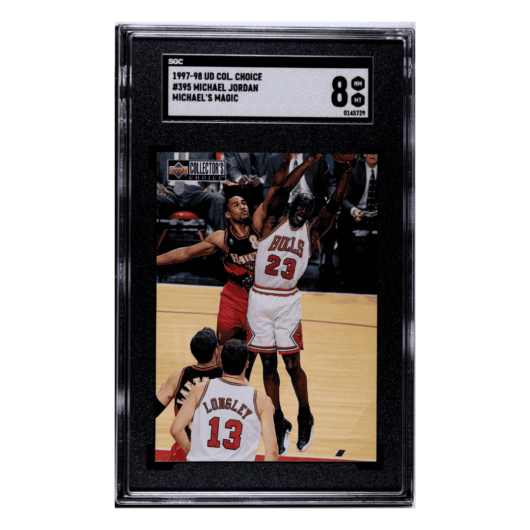 Michael Jordan SGC 8 1997-98 Upper Deck Collector's Choice Michael's Magic Card #395