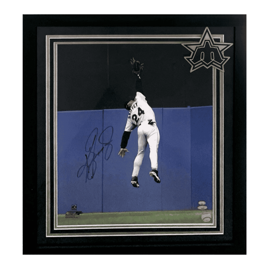 Ken Griffey Jr Seattle Mariners Autographed Framed 16x20 Photo with Logo- Tristar COA