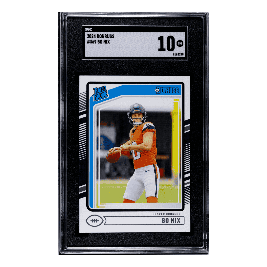 Bo Nix SGC 10 2024 Panini Donruss Rated Rookie RC Card #369