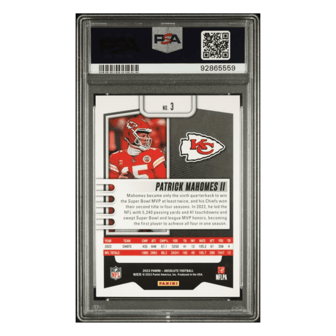 Patrick Mahomes PSA 10 2023 Panini Absolute Black Card #3