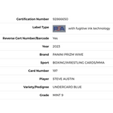 Steve Austin PSA 9 2023 Panini Prizm WWE Undercard Blue #D/35 Card #197