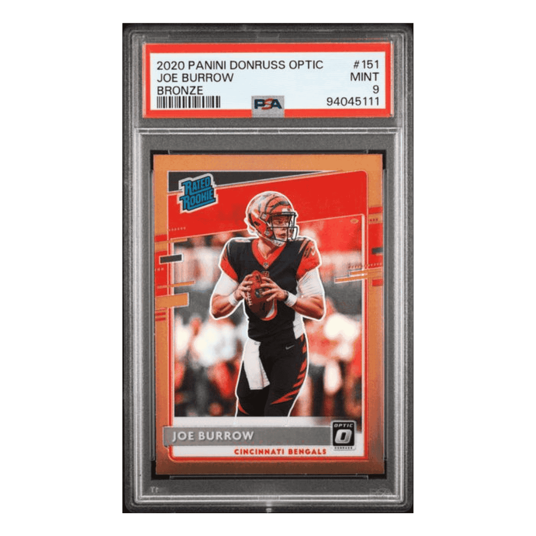 Joe Burrow PSA 9 2020 Panini Donruss Optic Bronze Rated Rookie Card #151