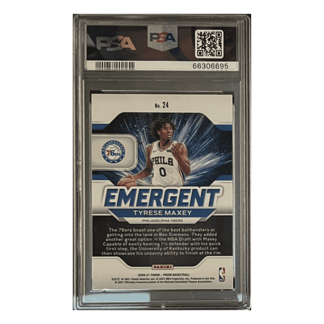 Tyrese Maxey PSA 10 2020 Panini Prizm Emergent Rookie RC Card #24