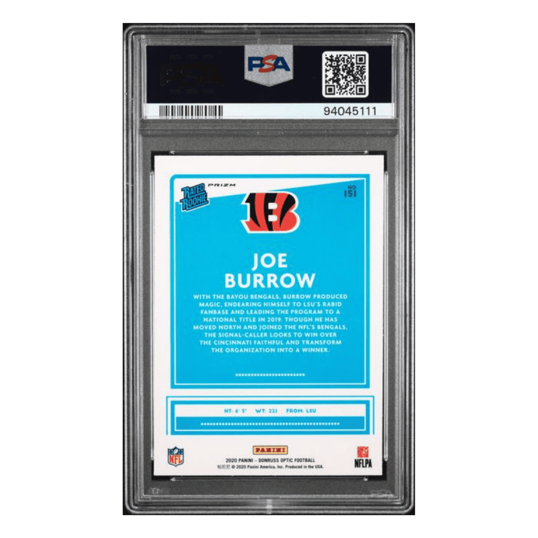 Joe Burrow PSA 9 2020 Panini Donruss Optic Bronze Rated Rookie Card #151