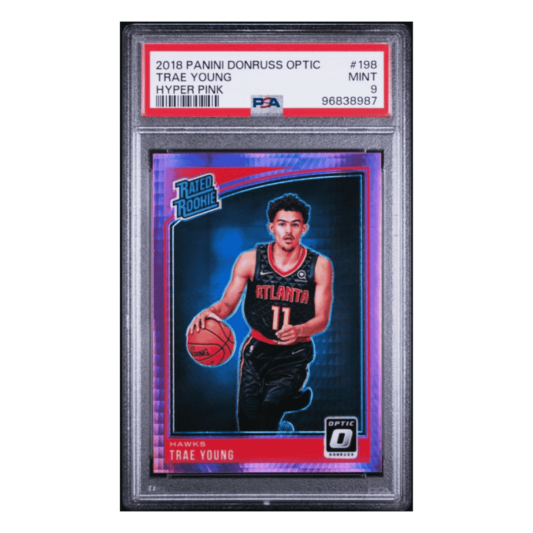 Trae Young PSA 9 2018 Panini Donruss Optic Hyper Pink Rated Rookie Card #198