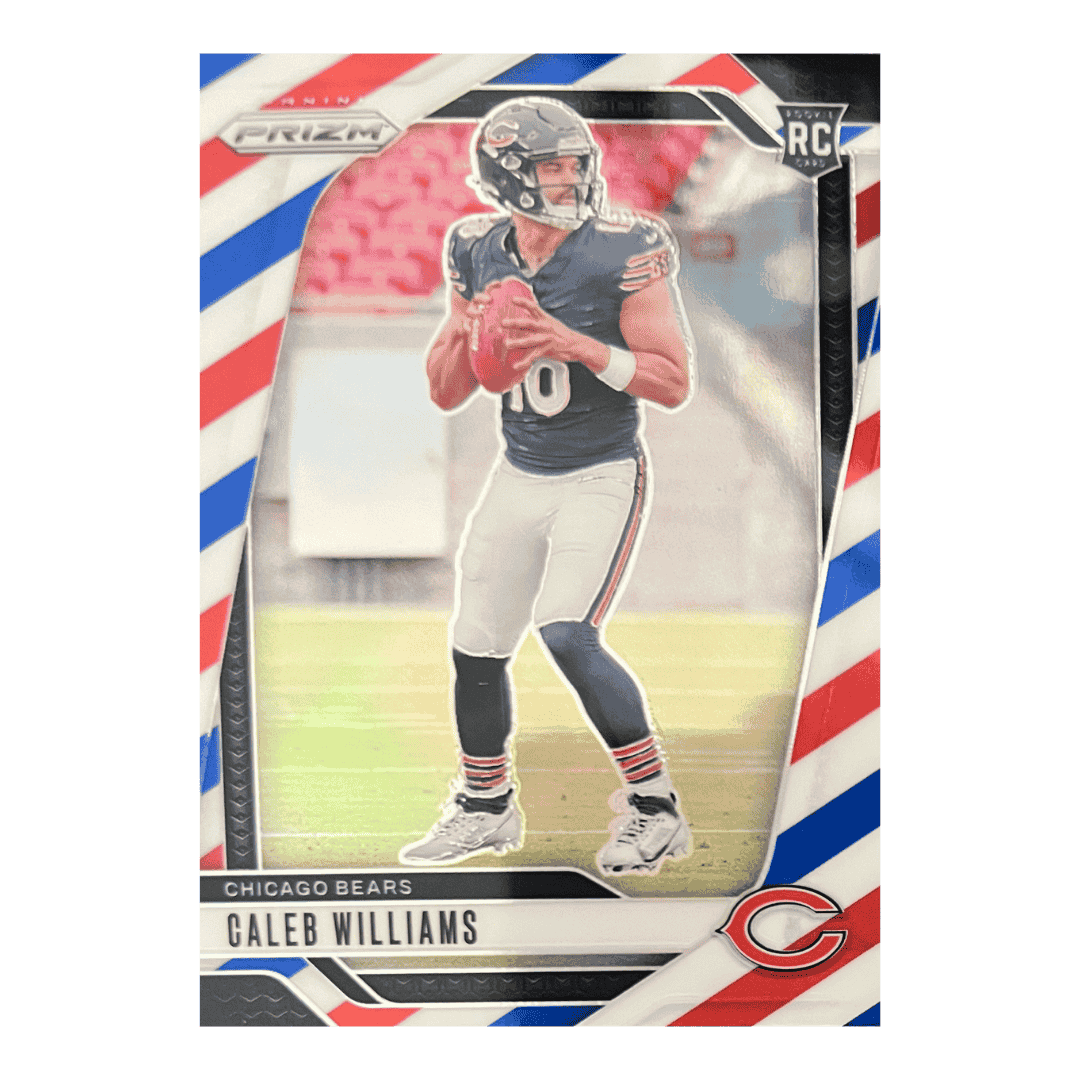 Caleb Williams 2024 Panini Prizm Red White & Blue Prizm Rookie RC Card #301