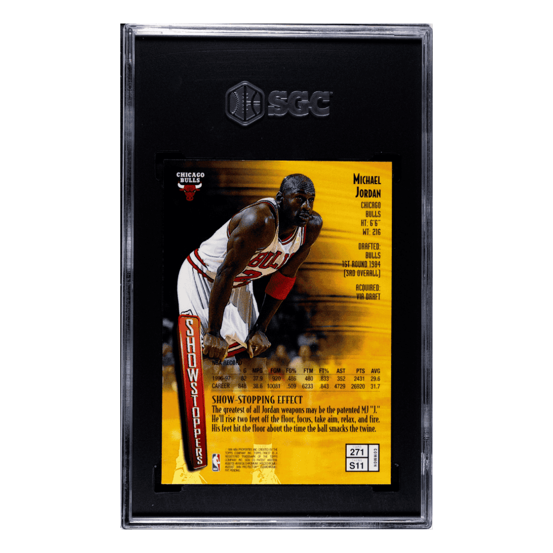 Michael Jordan SGC 8 1997-98 Topps Finest Bronze Card #271