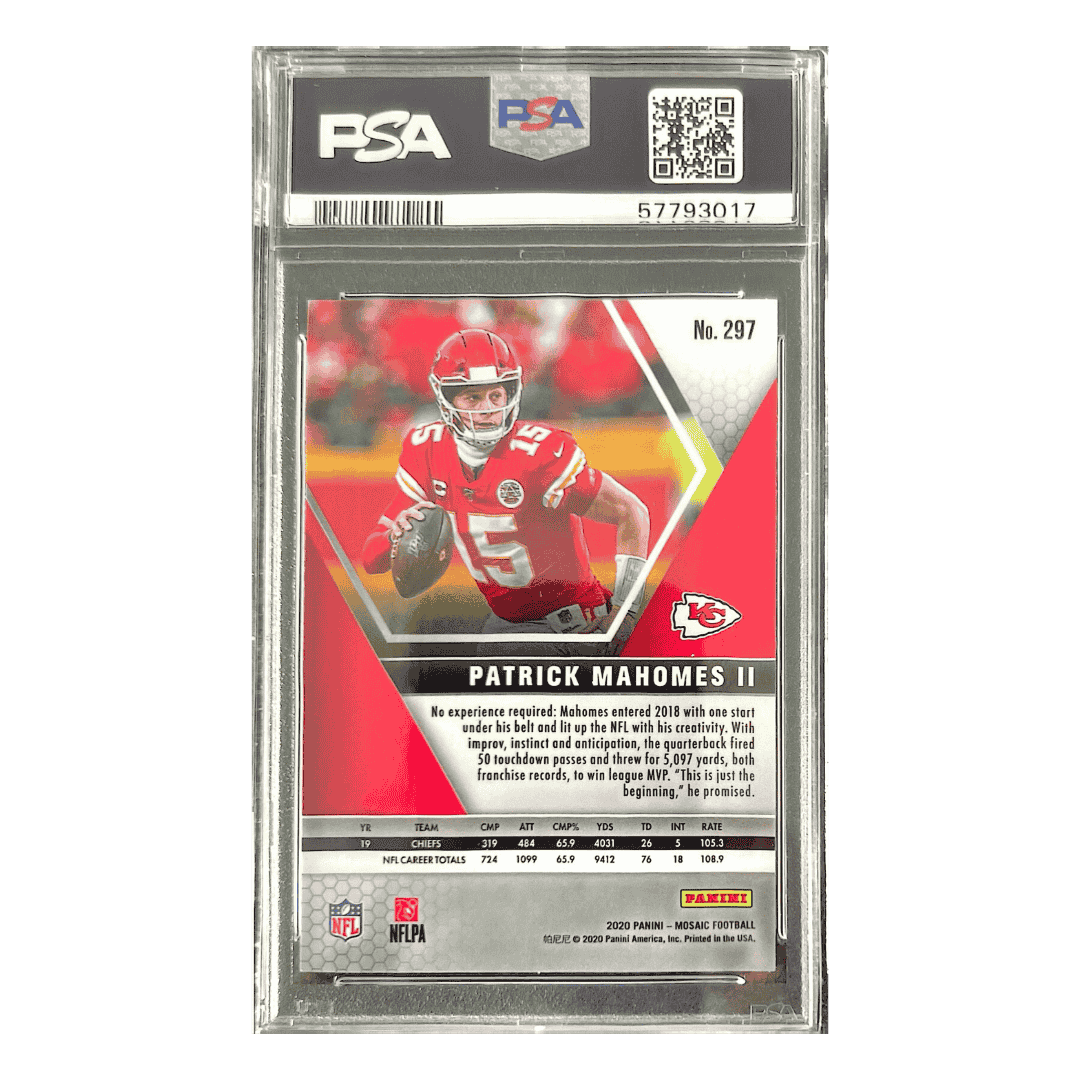 Patrick Mahomes PSA 10 2020 Panini Mosaic Card #297