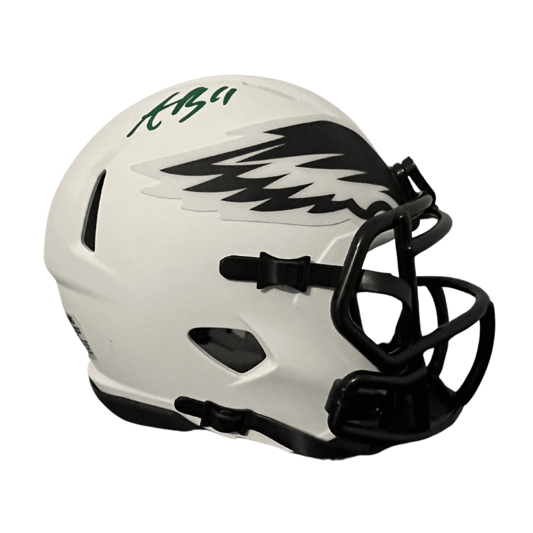 AJ Brown Philadelphia Eagles Autographed Mini Lunar Speed Helmet - Beckett COA