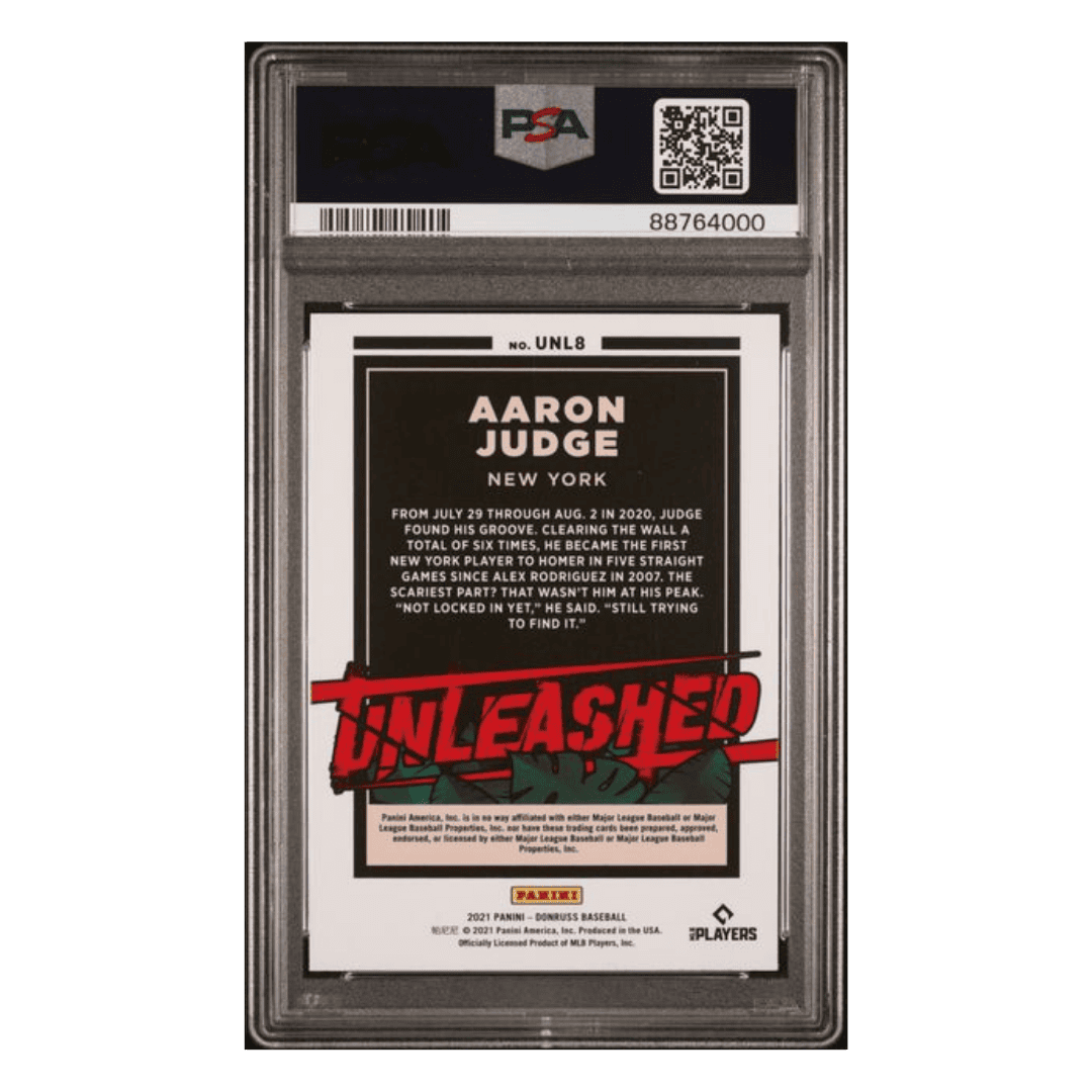 Aaron Judge PSA 10 2021 Panini Donruss Unleashed Rapture Card #UNL8