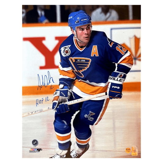 Adam Oates St Louis Blues Autographed 16x20 Photo w/ "HOF 12" Inscription - Fan Cave COA