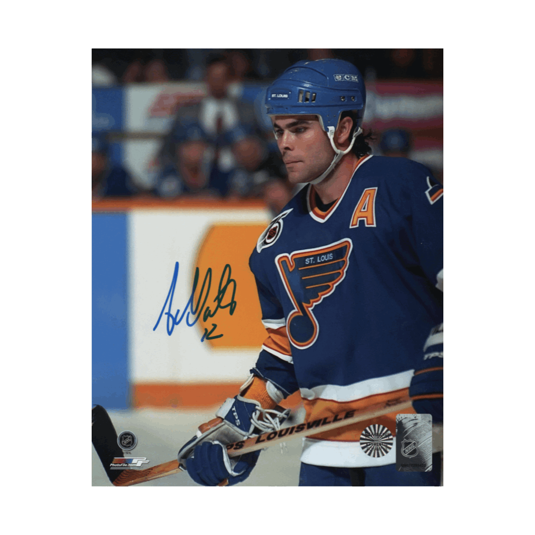 Adam Oates St Louis Blues Autographed Close Up Photo - Fan Cave COA