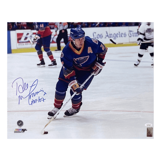 Al MacInnis St Louis Blues Autographed 16x20 Photo w/ "HOF 07" Inscription - JSA COA