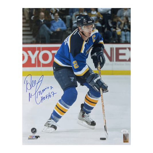 Al MacInnis St Louis Blues Autographed 16x20 Photo w/ "HOF 07" Inscription - JSA COA