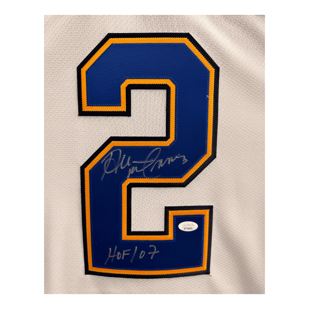 Al MacInnis St Louis Blues Autographed CCM Away Jersey with Inscription - JSA COA